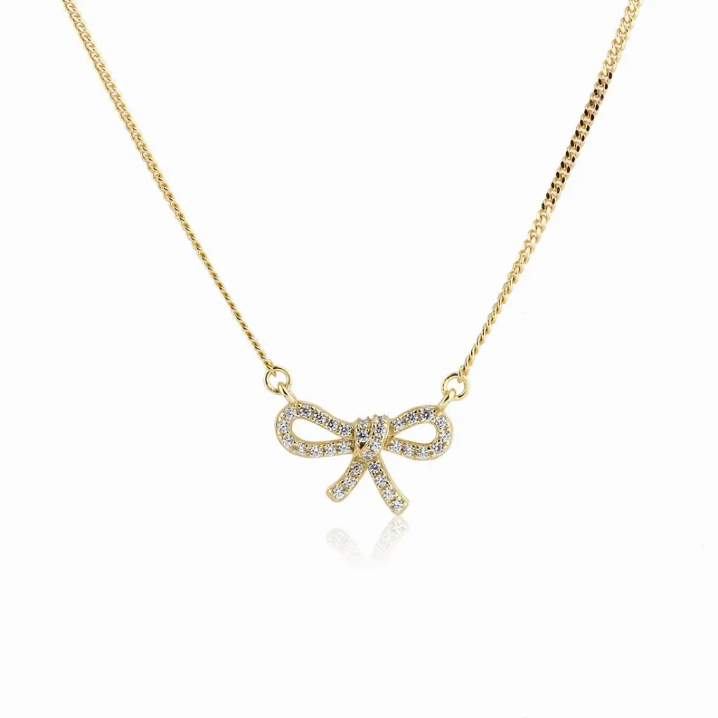 Aqua Dulce Bow Tie halskæde i forgyldt sølv til kvinder

