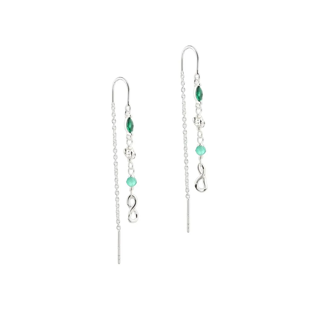 Aqua Dulce Green Garden ørekæder i sølv med elegant design

