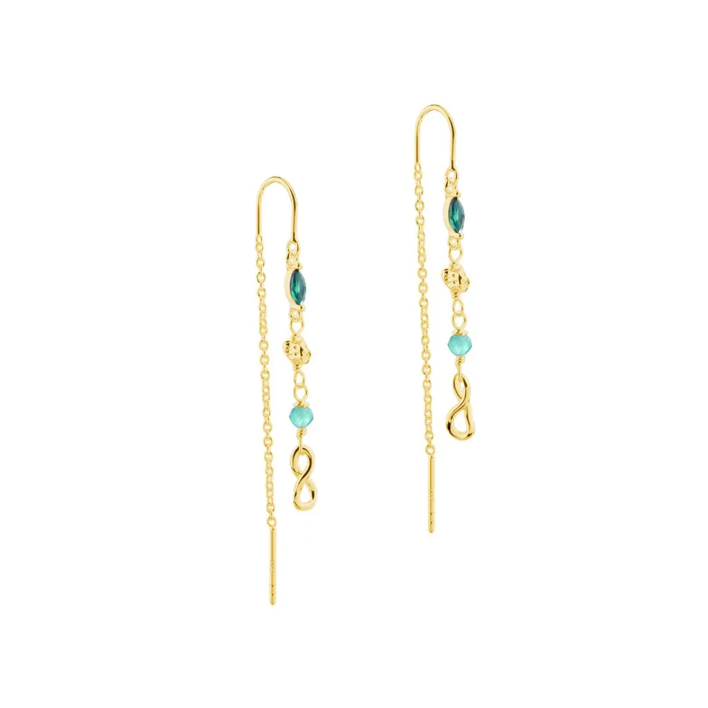 Aqua Dulce Green Garden ørekæder i forgyldt sølv til kvinder

