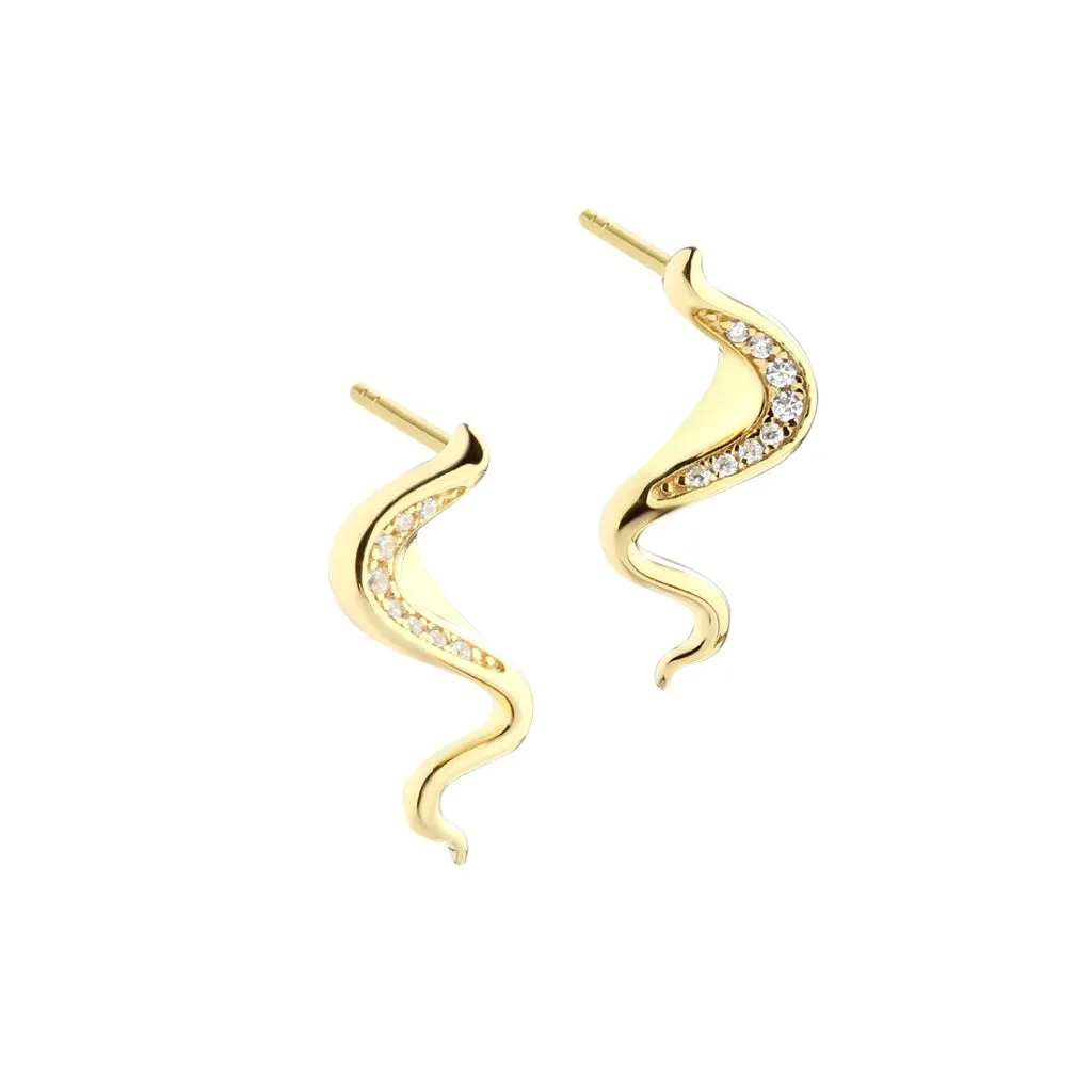 Aqua Dulce Darling River ørestikker i forgyldt sølv til kvinder