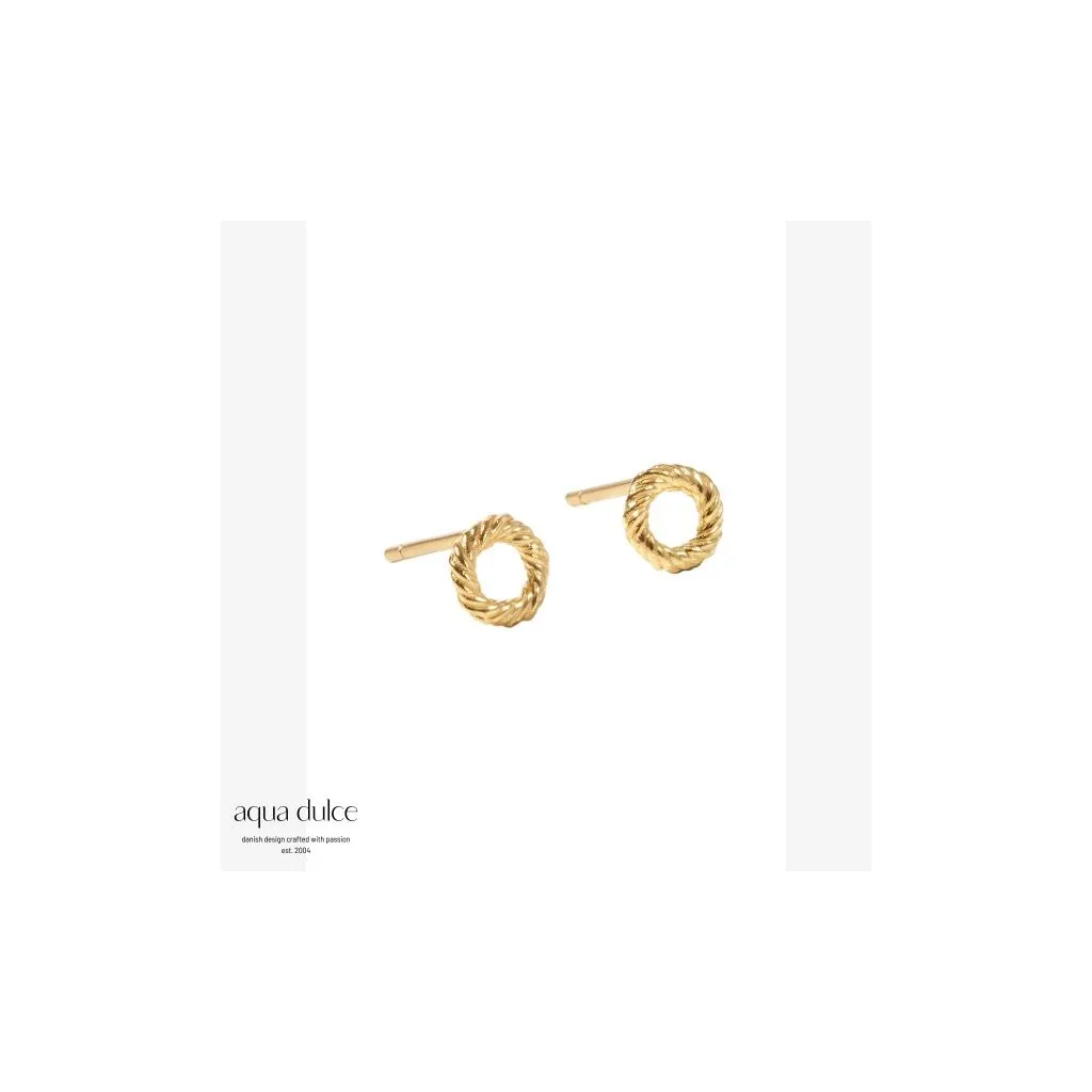 Aqua Dulce Twisted Small forgyldt sølv ørestikker 6024 til kvinder

