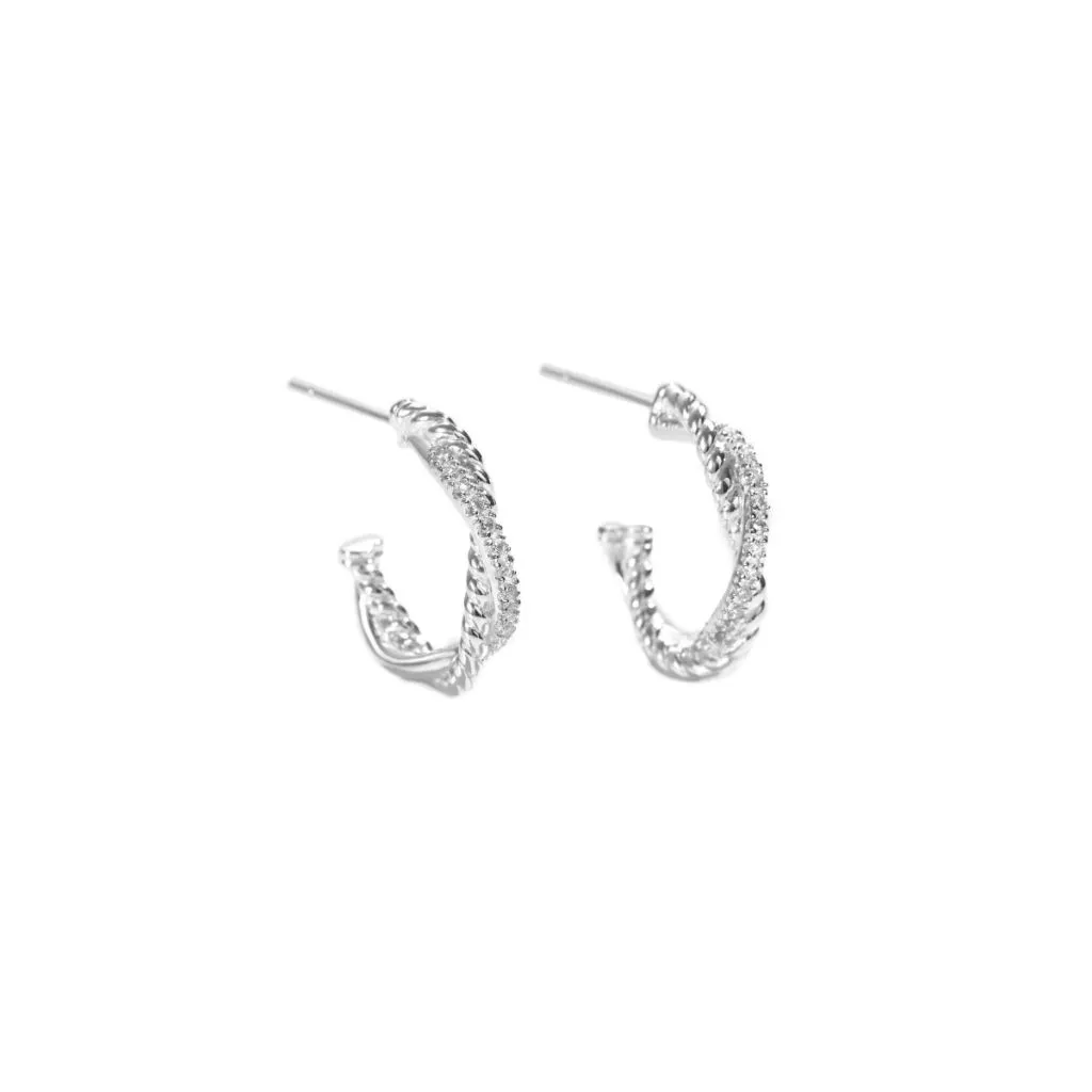 Aqua Dulce Twisted Darling Ørestikker 6025 i sølv til kvinder

