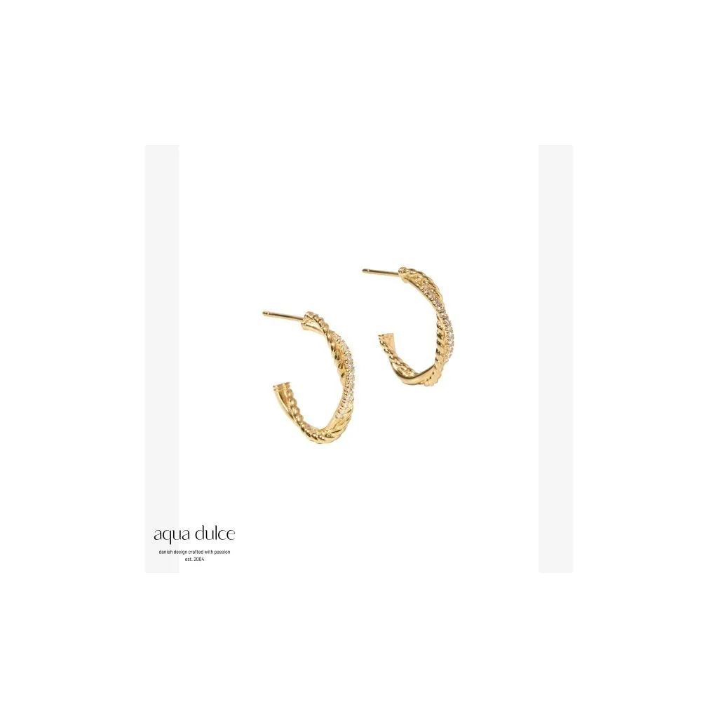 Aqua Dulce Twisted Darling ørestikker i sølv og forgyldt finish

