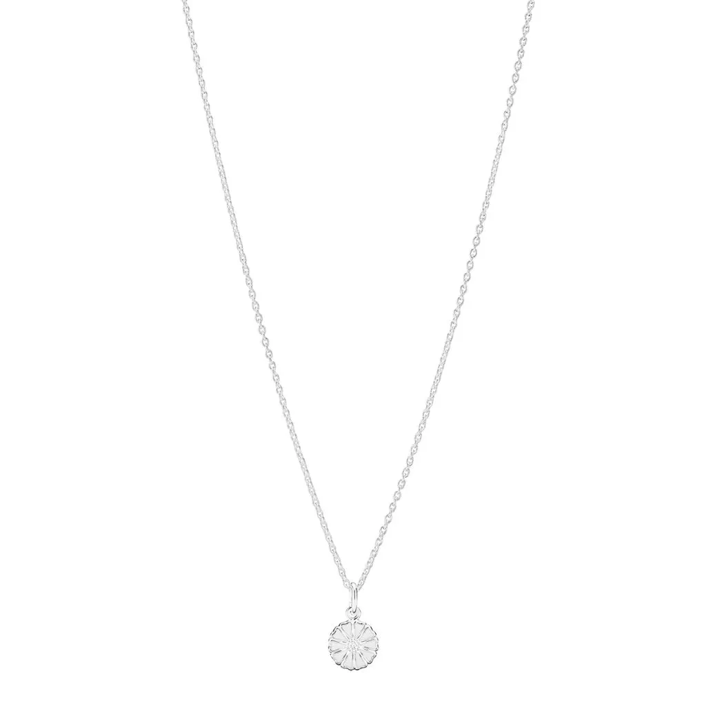 Lund Copenhagen Marguerit collier i sølv med hvid emalje 9 mm