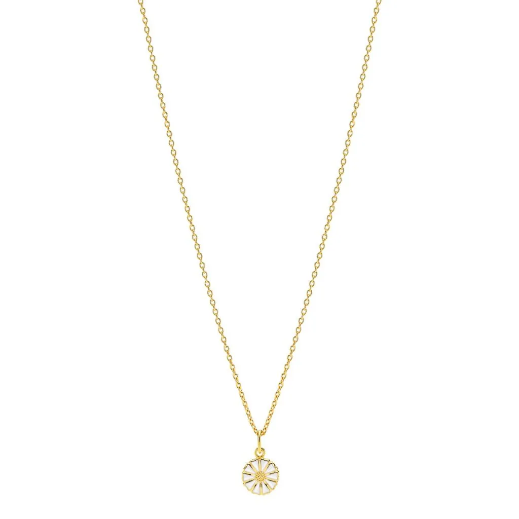 Lund Copenhagen forgyldt collier med 7 blomster i 925 sølv