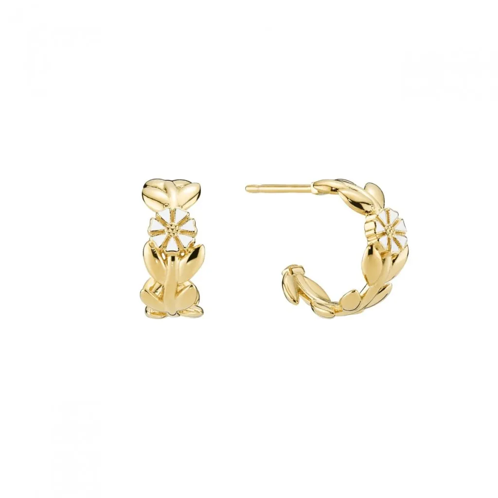 Lund Copenhagen marguerit creol forgyldt sølv med hvid emalje