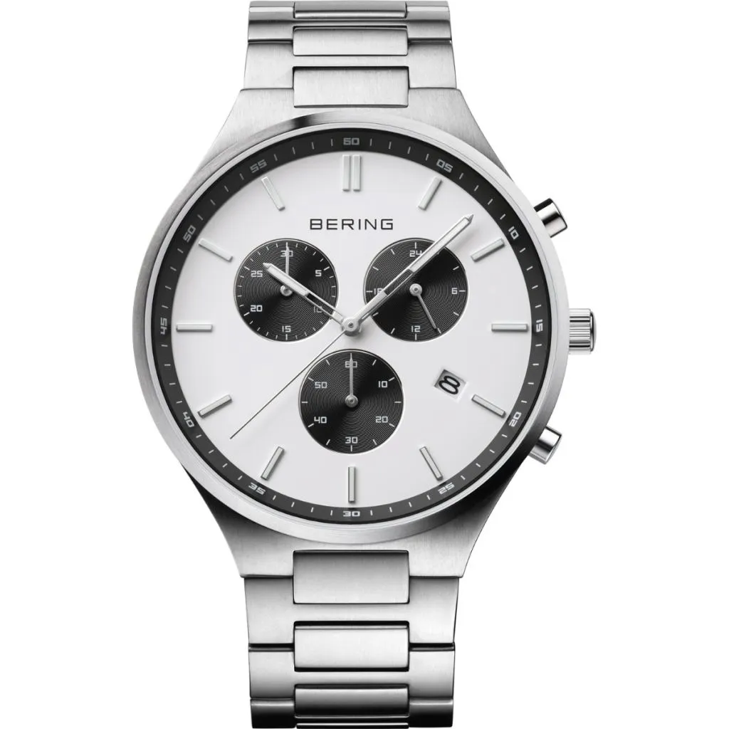 Bering Titan Chrono Børstet Sølv Ur 11743-704
