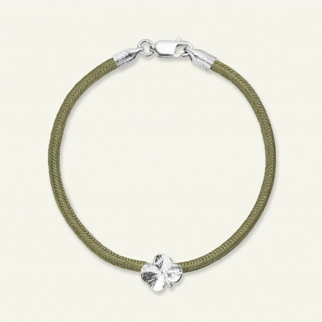 Flora Danica - Firkløver Silke Oliven - Armbånd - FLC-silk-olive-18-S