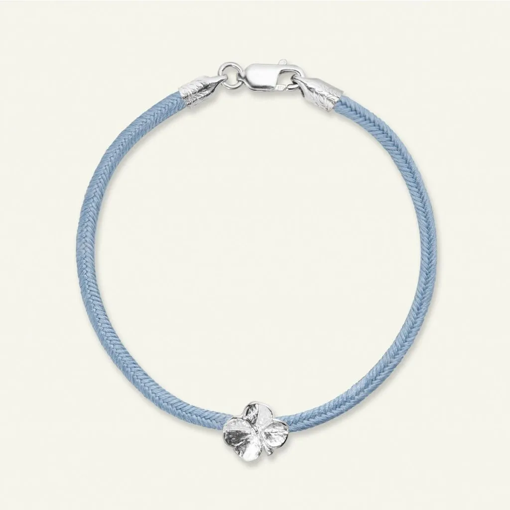 Flora Danica - Firkløver Silke Blåt - Armbånd - FLC-silk-blue-18-S