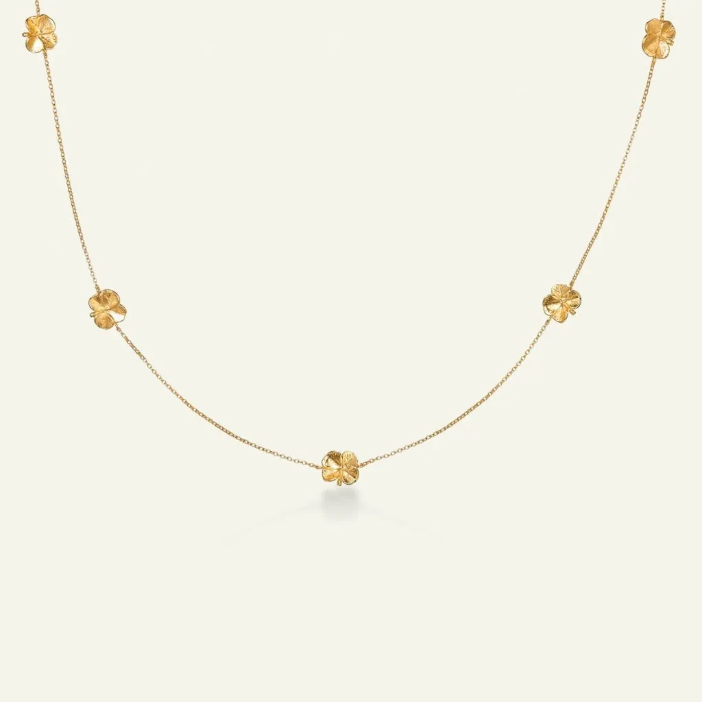 Flora Danica - Firkløver - Halskæde - FLC-NeLo-G