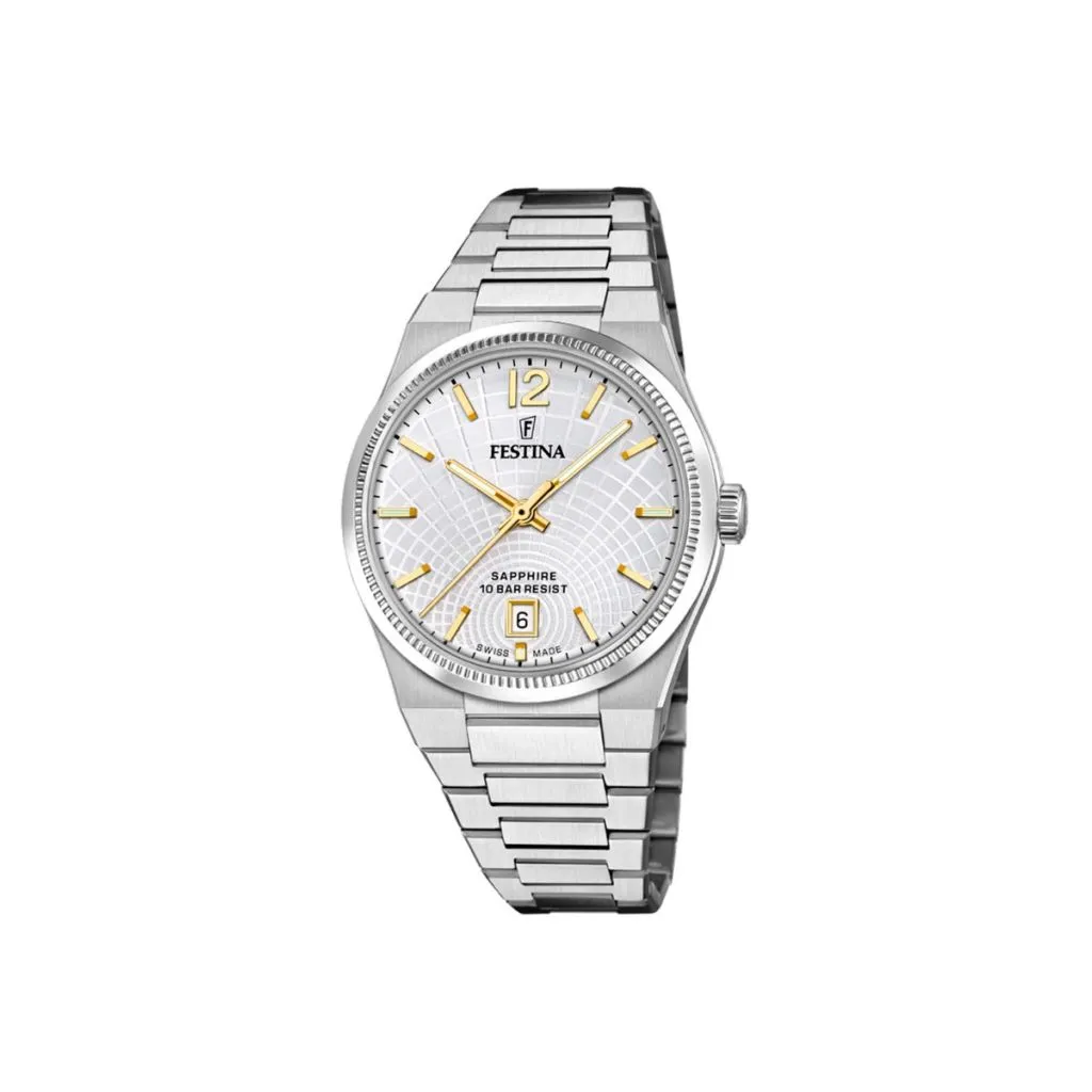 Festina Swiss dameur F20052/2 med sølv urskive og safirglas