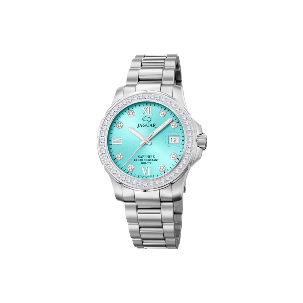 Jaguar J892/6 Lady Diver dameur med blå urskive og safirglas

