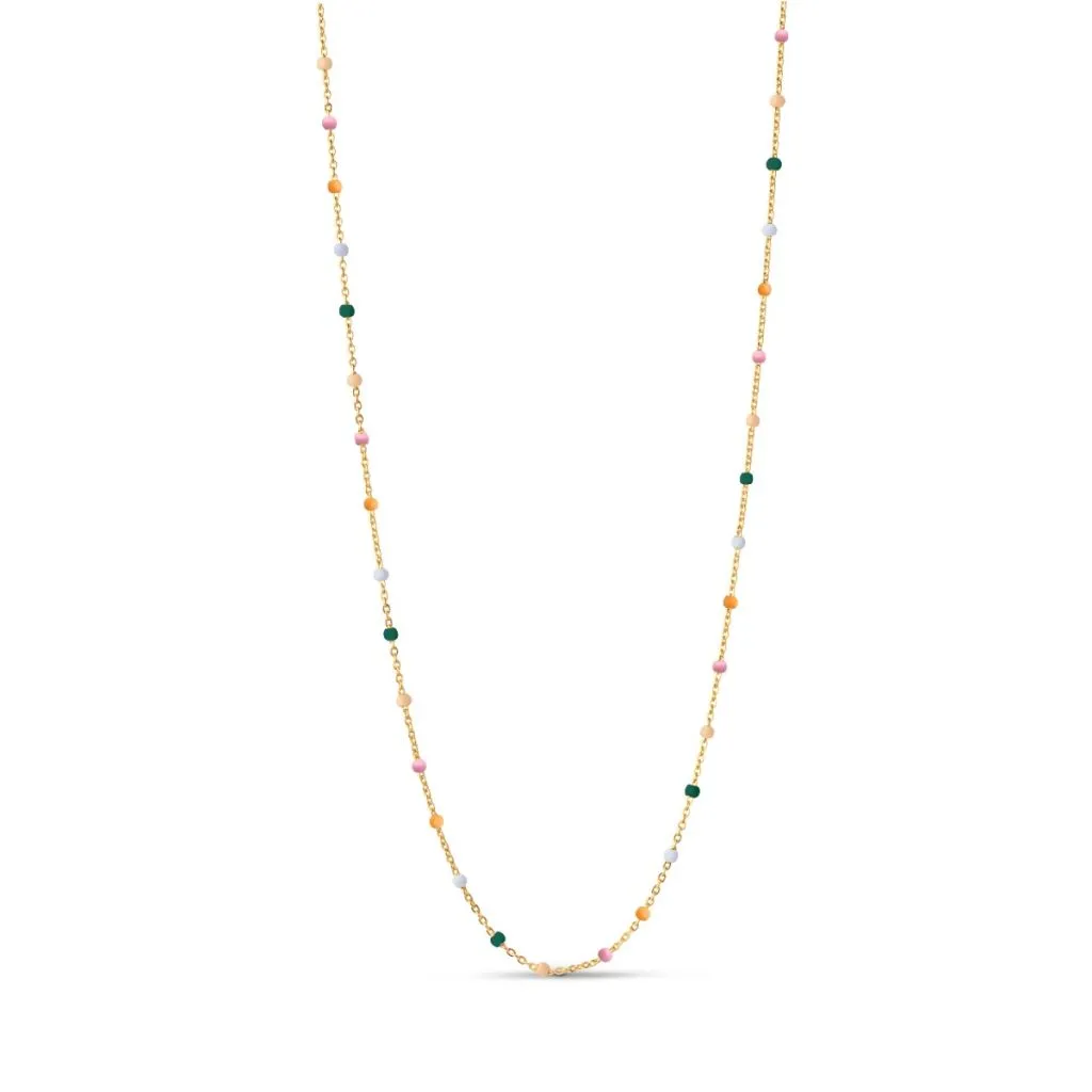 Enamel Lola halskæde N55G-Dreamy i forgyldt sølv

