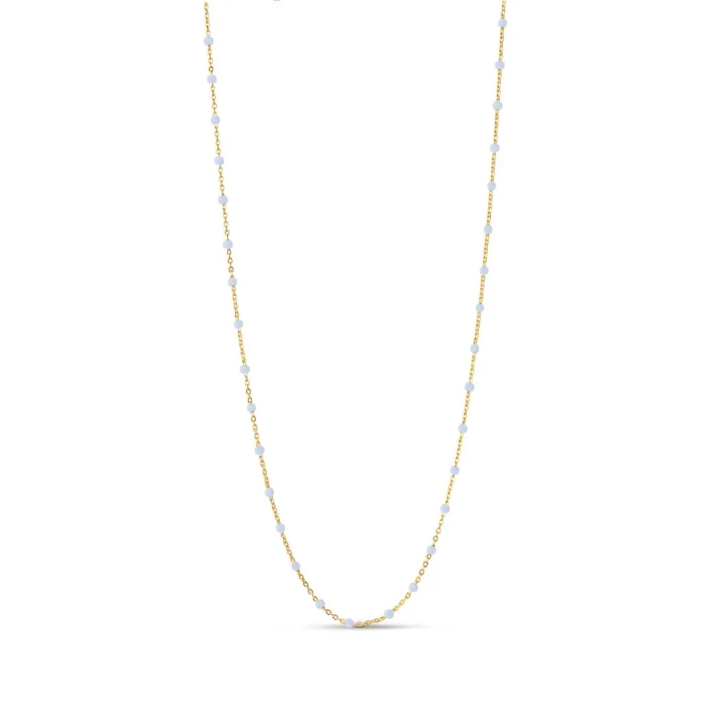 Enamel Lola halskæde N55G-Sky forgyldt sølv
