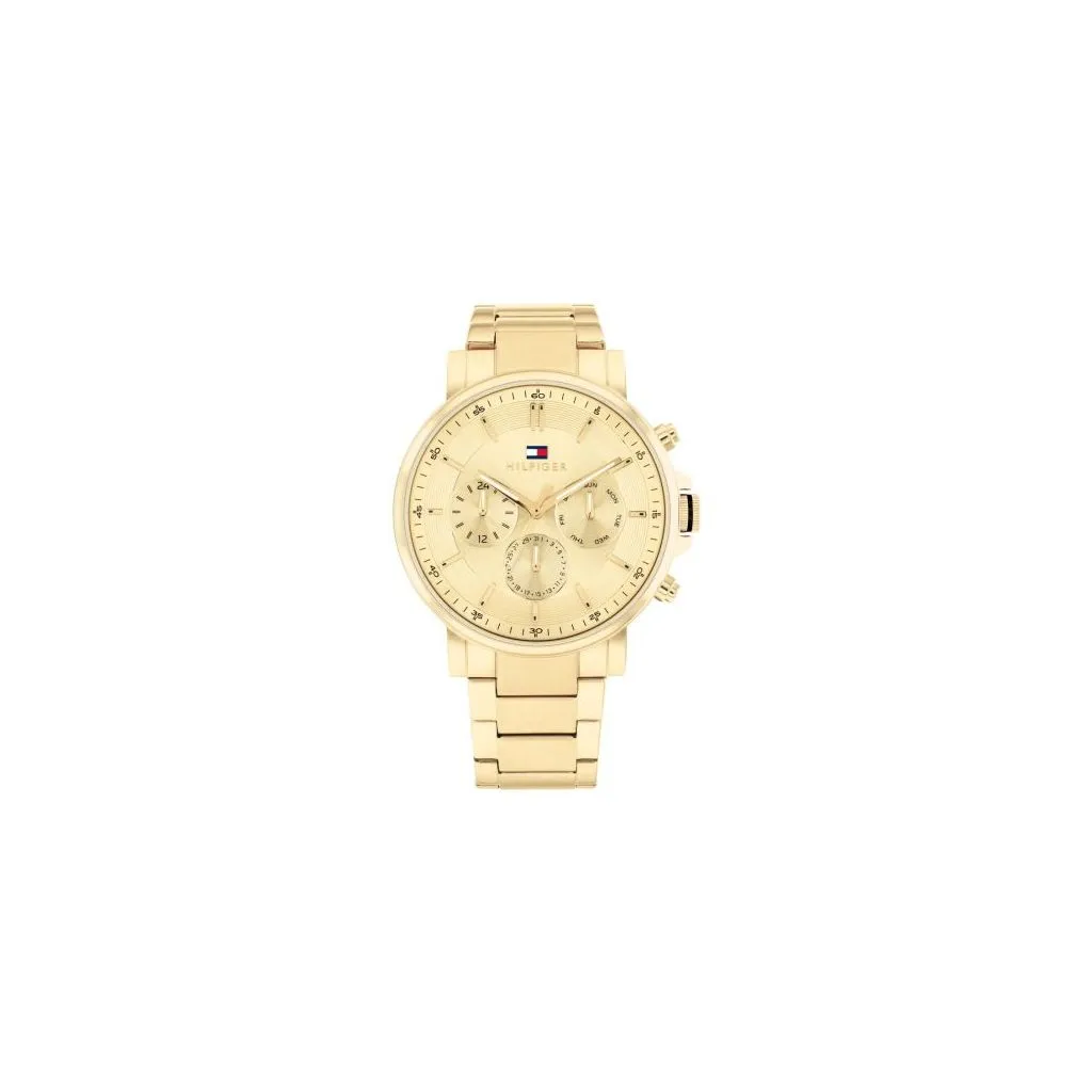 Tommy Hilfiger Tyson herre ur med gylden urskive og quartz urværk

