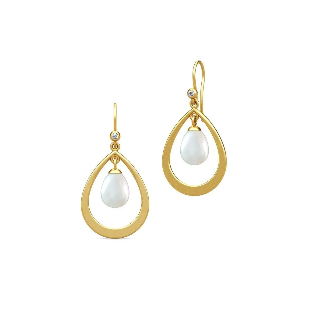 Julie Sandlau Afrodite Droplet Øreringe - Gold - Forgyldt Sølv