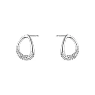 Georg Jensen Offspring ørestikker i sølv med diamant pavé