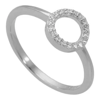 Aqua Dulce Puk Ring 1248 i sølv med syntetisk zirconia

