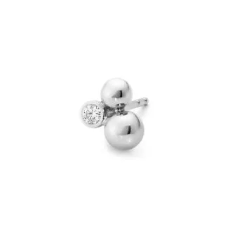 Georg Jensen Grape earstud sølv diamant
