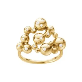 Georg Jensen Moonlight Grapes ring i guld med diamant – luksuriøst smykke til kvinder