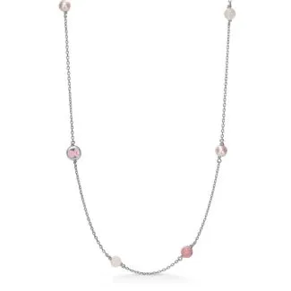 Mads Z Støt Brysterne halskæde 2126200 i sølv med rosa kvarts

