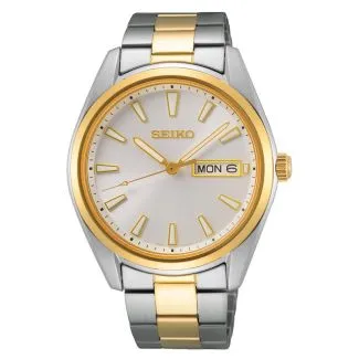 Seiko Classic quartz herreur SUR446P1 med sølv skive og safirglas

