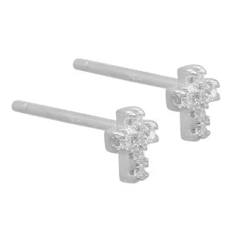 Aqua Dulce Cross ørestikker i sølv til kvinder