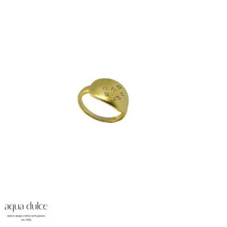 Aqua Dulce Shimmer ring – forgyldt sølv med syntetisk zirconia
