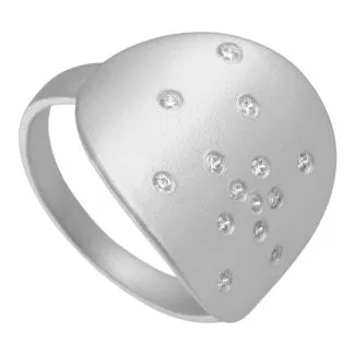 Aqua Dulce Dicte sølvring med syntetisk zirconia