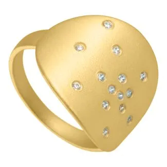 Aqua Dulce Dicte forgyldt ring med syntetisk zirconia

