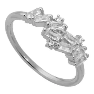 Aqua Dulce Blanca sølvring med syntetisk zirconia til kvinder

