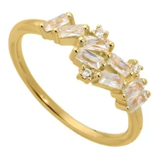 Aqua Dulce Blanca forgyldt sølvring til kvinder