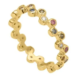 Forgyldt Aqua Dulce Ebba ring med syntetisk zirconia sten til kvinder