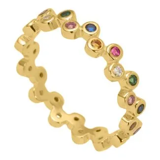 Forgyldt Aqua Dulce Amina ring med syntetisk zirconia sten