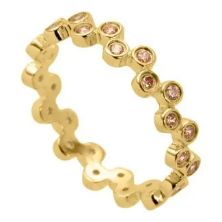 Aqua Dulce Cass forgyldt ring med syntetisk zirconia sten

