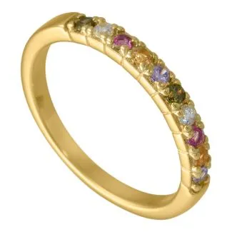 Aqua Dulce Ella forgyldt sølv ring med syntetisk zirconia – stilfuldt smykke