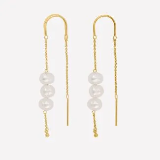 ByBiehl Emily String Øreringe 4-4702wp-GP i sølv og forgyldt
