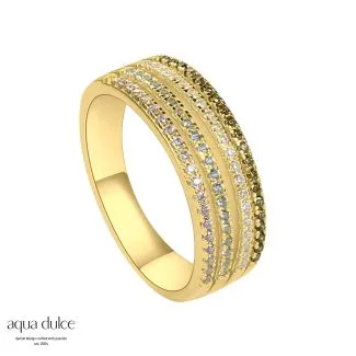 Aqua Dulce Wow forgyldt sølvring med zirconia – model 4633
