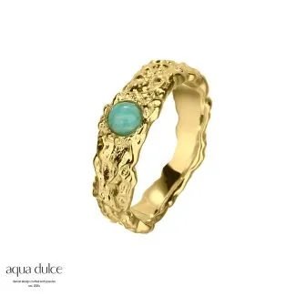Aqua Dulce Amazonit Mila Gold ring i forgyldt sølv – model 4863

