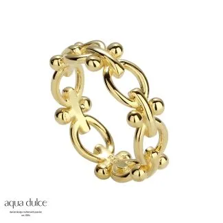 Aqua Dulce Elipse ring i forgyldt sølv – model 5027