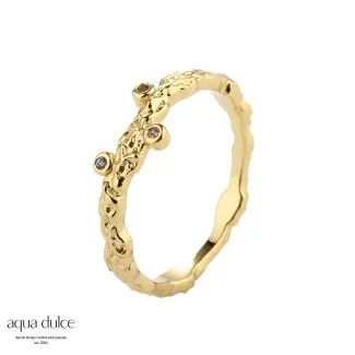 Forgyldt Aqua Dulce Barbara ring med syntetisk zirconia 5293

