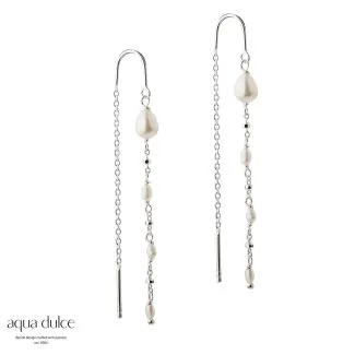 Aqua Dulce Rice Dot Små Sølvøreringe til Kvinder – Model 5365

