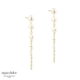 Aqua Dulce GHITA LONG Forgyldte Sølv Ørestikker til Kvinder

