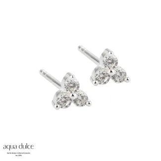 Aqua Dulce Gunnva White sølv ørestikker til kvinder