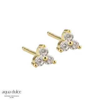 Aqua Dulce Gunnva White øreringe i sølv og forgyldt design

