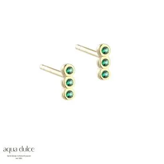 Aqua Dulce Petite Green Øreringe i Sølv og Forgyldt – Model 5430

