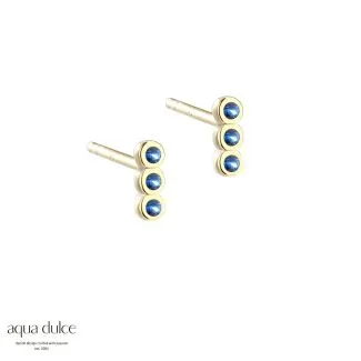 Aqua Dulce Petite Blue Øreringe i Forgyldt Sølv - Model 5432

