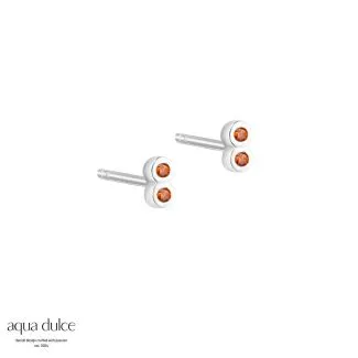 Aqua Dulce Tiny Orange Øreringe i Sølv - Model 5441

