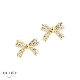 Aqua Dulce Big Darling Bow Ørestikker 14 MM Forgyldt Sølv

