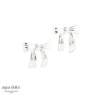 Aqua Dulce Pretty Bow 15mm sølv ørestikker til kvinder
